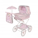 Opvouwbare poppenwagen met reiswieg en parasol Sophie 90 cm