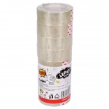 Transparante plakband 18 mm x 30 m - set van 8 stuks