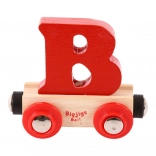 Houten wagon met letter B – BIGJIGS RAIL