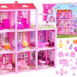 Groot roze poppenhuis