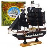 Decoratief model van een piratenschip zwart 20x20cm