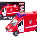 Brandweerauto met licht en geluid met opendeuren, rood