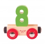 Wagon met nummer 8 voor houten treinbanen BIGJIGS RAIL