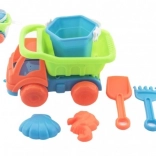 Auto voor zand met accessoires 16 cm plastic netten