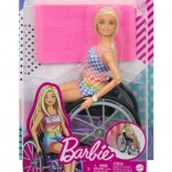 Barbie Fashionistas pop op rolstoel met geruit kledingstuk