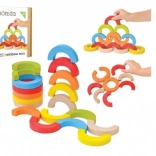 Houten balansmozaïek regenboogbogen 24 stukken