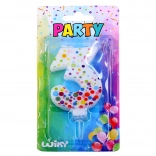 Partykaars cijfer 3 met stippen