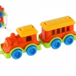 Kleurvolle plastic trein met wagon voor kinderen
