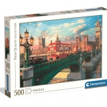Puzzel 500 stukjes CLEMENTONI – Westminster Bridge, Big Ben en rode bus