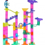 Knikkerbaan bouwset 105 delen met lichtgevende knikkers