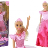 Pop Anlily Koninklijke Blondine met Tiara in Roze Jurk
