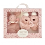 Doudou cadeau set - Pluchen konijntje en slofjes