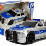 politieauto 1:20 met frictie-aandrijving, licht en geluid – zilver of zwart
