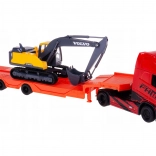 Bburago vrachtwagen Volvo FH16 Globetrotter met graafmachine Volvo EC220E 1:43