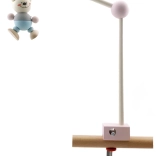 Hess houten houder voor mobiel boven het ledikant – roze, met stevige klem