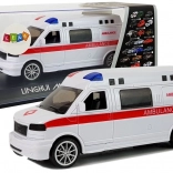 Ambulance-autootje met pull-back, met licht en sirene