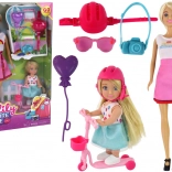 Poppen Anlily Moeder en Dochter met Blond Haar en Step