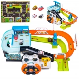 Woopie parkeergarage met interactief stuur en 4 autootjes