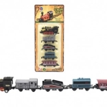 Trein met wagons 5 stuks, metaal/kunststof, 8 cm, met terugtrekmechanisme