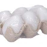 Decoratief wit plastic ei 6 cm, 6 stuks