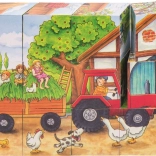 GOKI houten blokken seizoenen op de boerderij, 12 blokken