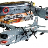 Militair vliegtuig met lichteffecten en geluid