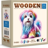 Houten puzzel Vrolijke puppy 50 stukjes