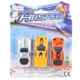 Set van 3 plastic autootjes