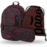 Školní set BAAGL Core Red Polygon – rugzak, etui en gymsack