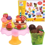 Creatieve set kleurrijke desserts XL met boetseerklei en accessoires, 21 stuks