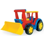 Gigant kindertractor met lader rood‑geel 60 cm
