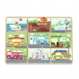 houten labyrint met voertuigen tooky toy