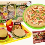 Kinderset fastfood – pizza, burgers, frietjes en accessoires, 24 stuks