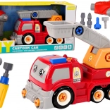 Getekende DIY-kraanvrachtwagen – rood