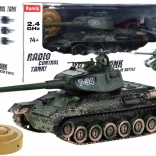 Op afstand bestuurbare tank T-34 voor kinderen 3+ Schietende camouflage model 1:28 + Grote tankslag + Licht- en geluidseffecten