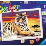 Schilderen op nummer Majestueuze Tijger 24x18 cm