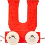 small foot houten treintje – letter U, kleurrig wagonnetje