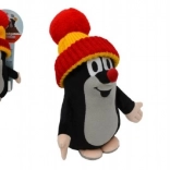 Molletje met rood‑gele afneembare muts pluchen knuffel 15 cm