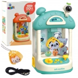 Slim kinderspel met grijpmachine – blauwe automaat voor het vangen van knuffels en balletjes