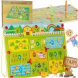 Magnetisch houten labyrintspel Boerderij voor 2 spelers