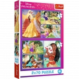 Puzzel 2x70 Disney Prinsessen Sprookjesdagen