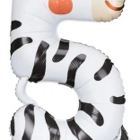 Foliebalon cijfer 5 – zebra 42 × 81 cm