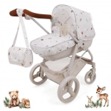Poppenwagen 2-in-1 Bella met tas Woodland