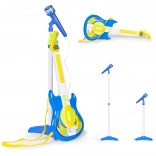Elektrische gitaar met microfoon en standaard voor kinderen, MP3-compatibel, blauw