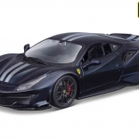 Ferrari TOP 488 Pista blauw met zilveren streep 1:24 model Bburago