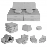 grote, opvouwbare modulaire kinderbank, 8 zachte kussens – grijs ECOTOYS