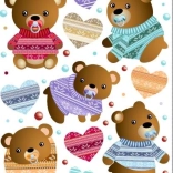 Strijkpatches Schattige Beertjes – groot vel
