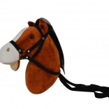 Pluchen paardenhoofd met geluid 30 cm – donkerbruin