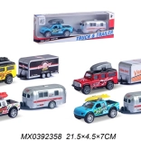 metalen automodel met aanhanger pull back