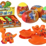 Magische knapperende dinosaurus eieren in schaal 4 kleuren 6 cm